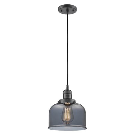 Large Bell Vintage Dimmable Led 8 Oidimmable Led Rubbed Bronze Mini Pendant With Smoked Glass
